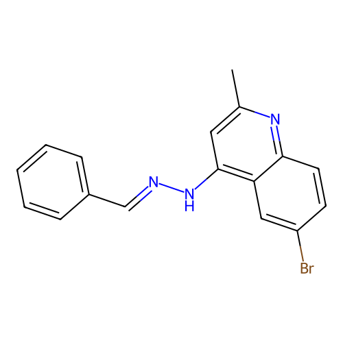 4-[(2E)-2-benzylidenehydrazinyl]-6-bromo-2-methylquinoline structure