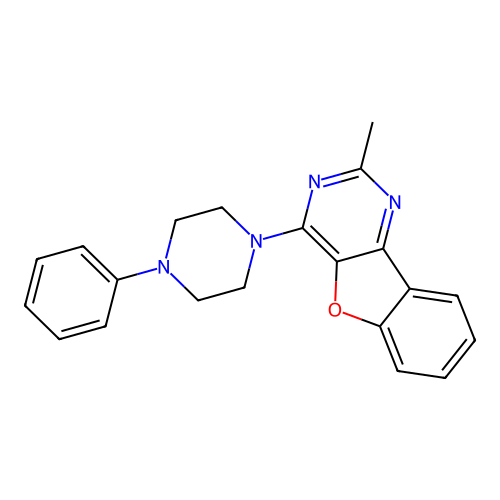 2-Methyl-4-(4-phenylpiperazin-1-yl)-[1]benzofuro[3,2-d]pyrimidine structure