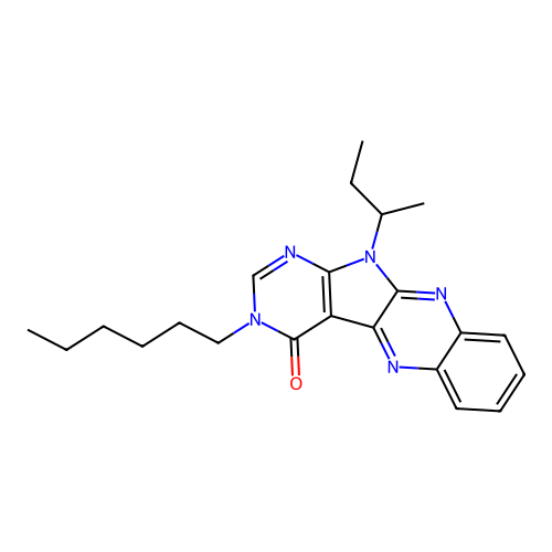 11-(sec-butyl)-3-hexyl-3H-pyrimido[5',4':4,5]pyrrolo[2,3-b]quinoxalin-4(11H)-one structure