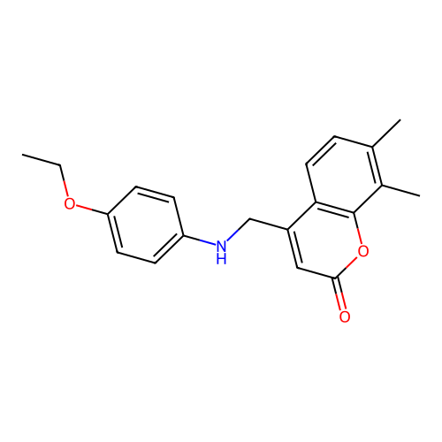4-(((4-ethoxyphenyl)amino)methyl)-7,8-dimethyl-2H-chromen-2-one structure