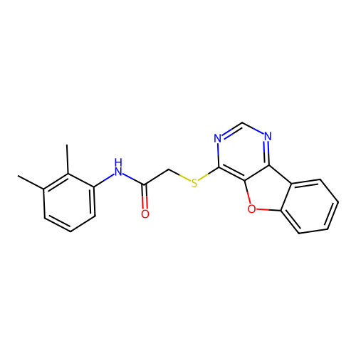 2-(benzofuro[3,2-d]pyrimidin-4-ylthio)-N-(2,3-dimethylphenyl)acetamide structure