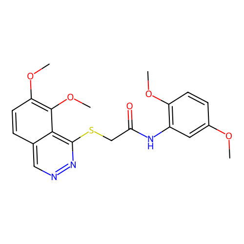 N-(2,5-dimethoxyphenyl)-2-[(7,8-dimethoxyphthalazin-1-yl)sulfanyl]acetamide structure