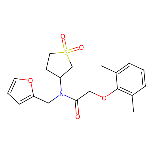 2-(2,6-dimethylphenoxy)-N-(1,1-dioxidotetrahydrothiophen-3-yl)-N-(furan-2-ylmethyl)acetamide structure