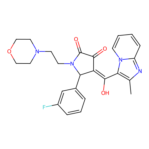 5-(3-fluorophenyl)-3-hydroxy-4-{2-methylimidazo[1,2-a]pyridine-3-carbonyl}-1-[2-(morpholin-4-yl)ethyl]-2,5-dihydro-1H-pyrrol-2-one structure