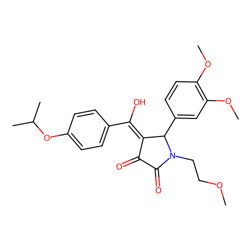 5-(3,4-dimethoxyphenyl)-3-hydroxy-1-(2-methoxyethyl)-4-[4-(propan-2-yloxy)benzoyl]-2,5-dihydro-1H-pyrrol-2-one structure
