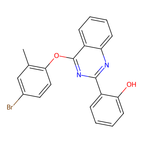2-[4-(4-Bromo-2-methylphenoxy)quinazolin-1-ium-2-yl]phenolate structure