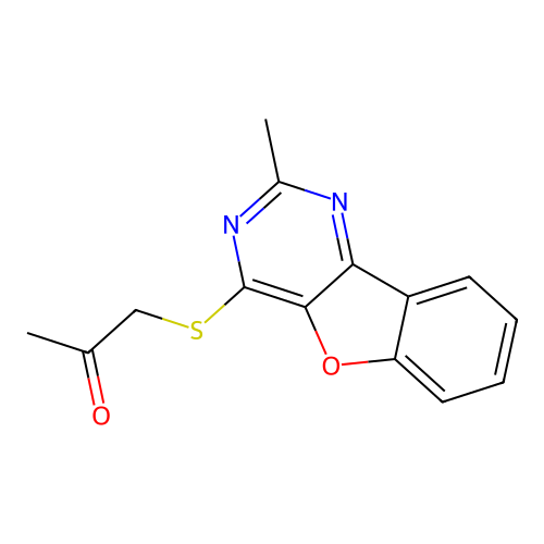 1-[(2-Methyl[1]benzofuro[3,2-d]pyrimidin-4-yl)sulfanyl]propan-2-one structure