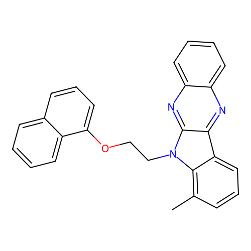 [2-(4-Methylindolo[2,3-b]quinoxalin-5-yl)ethoxy]naphthalene structure