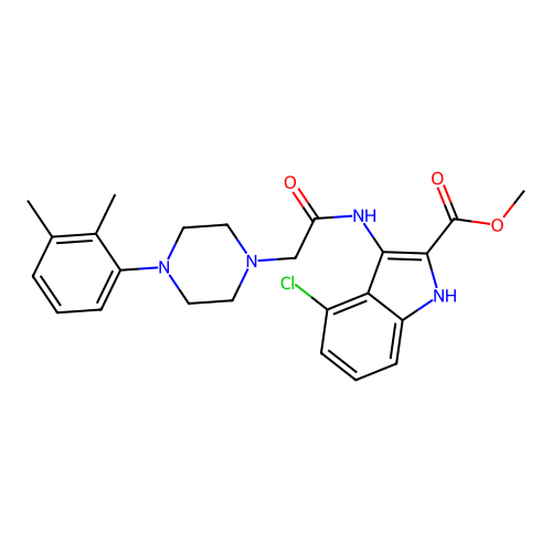 Methyl 4-chloro-3-[[2-[4-(2,3-dimethylphenyl)piperazin-1-yl]acetyl]amino]-1H-indole-2-carboxylate structure