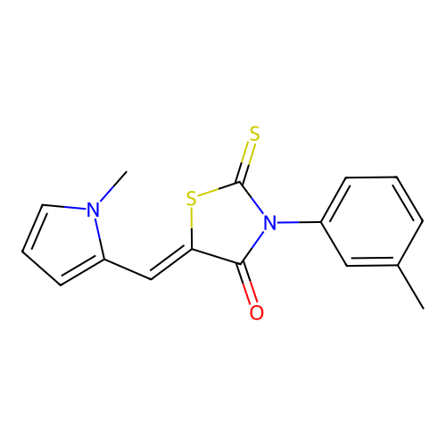 (Z)-5-((1-methyl-1H-pyrrol-2-yl)methylene)-2-thioxo-3-(m-tolyl)thiazolidin-4-one structure