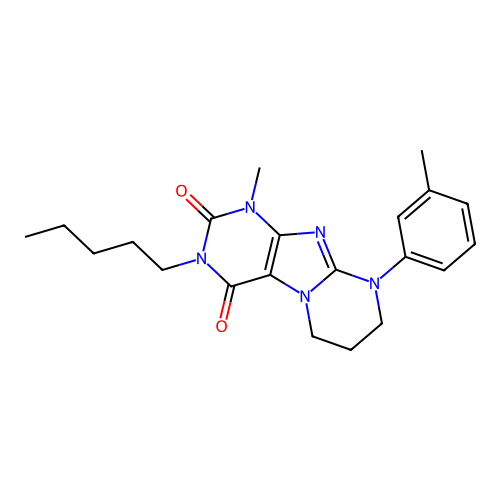 1-methyl-9-(3-methylphenyl)-3-pentyl-7,8-dihydro-6H-purino[7,8-a]pyrimidine-2,4-dione structure