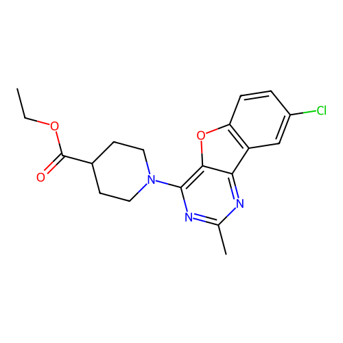 ethyl 1-(8-chloro-2-methyl-[1]benzofuro[3,2-d]pyrimidin-4-yl)piperidine-4-carboxylate structure