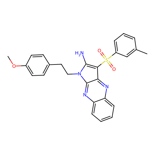 1-(4-methoxyphenethyl)-3-(m-tolylsulfonyl)-1H-pyrrolo[2,3-b]quinoxalin-2-amine structure