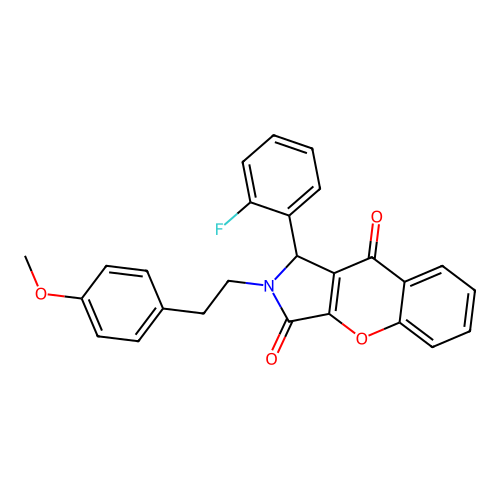 1-(2-fluorophenyl)-2-[2-(4-methoxyphenyl)ethyl]-1,2-dihydrochromeno[2,3-c]pyrrole-3,9-dione structure