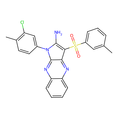 1-(3-chloro-4-methylphenyl)-3-(3-methylphenyl)sulfonylpyrrolo[3,2-b]quinoxalin-2-amine structure