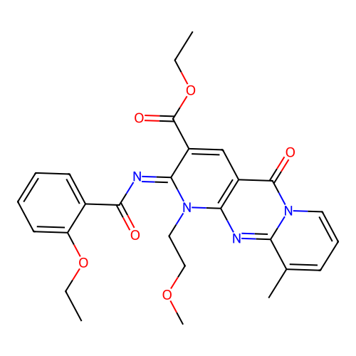 (Z)-ethyl 2-((2-ethoxybenzoyl)imino)-1-(2-methoxyethyl)-10-methyl-5-oxo-2,5-dihydro-1H-dipyrido[1,2-a:2',3'-d]pyrimidine-3-carboxylate structure