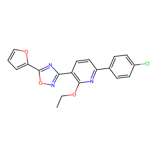 3-(6-(4-Chlorophenyl)-2-ethoxypyridin-3-yl)-5-(furan-2-yl)-1,2,4-oxadiazole structure