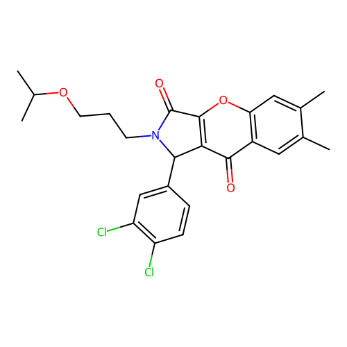1-(3,4-dichlorophenyl)-2-(3-isopropoxypropyl)-6,7-dimethyl-1,2-dihydrochromeno[2,3-c]pyrrole-3,9-dione structure