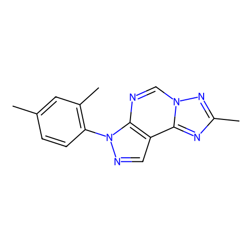 7-(2,4-dimethylphenyl)-2-methyl-7H-pyrazolo[4,3-e][1,2,4]triazolo[1,5-c]pyrimidine structure
