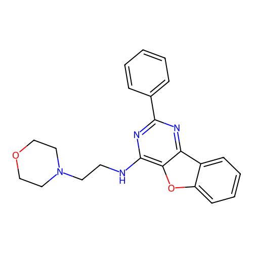 N-[2-(morpholin-4-yl)ethyl]-2-phenyl[1]benzofuro[3,2-d]pyrimidin-4-amine structure