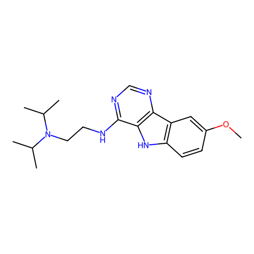 N'-(8-methoxy-5H-pyrimido[5,4-b]indol-4-yl)-N,N-di(propan-2-yl)ethane-1,2-diamine structure