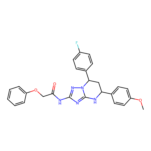 N-(7-(4-fluorophenyl)-5-(4-methoxyphenyl)-4,5,6,7-tetrahydro-[1,2,4]triazolo[1,5-a]pyrimidin-2-yl)-2-phenoxyacetamide structure