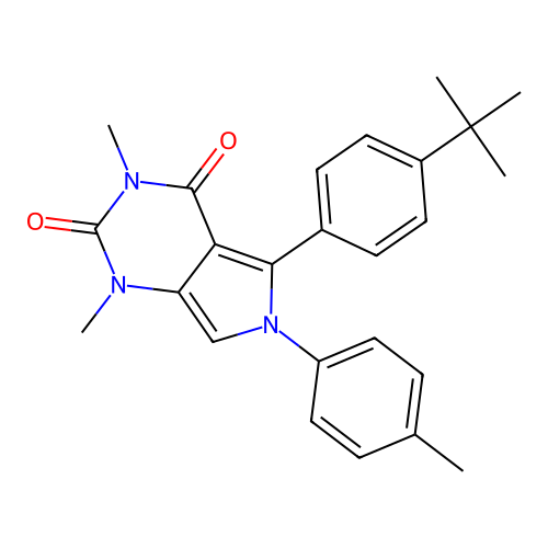 5-(4-tert-butylphenyl)-1,3-dimethyl-6-(4-methylphenyl)pyrrolo[3,4-d]pyrimidine-2,4-dione structure