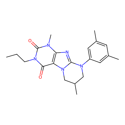 9-(3,5-dimethylphenyl)-1,7-dimethyl-3-propyl-6,7,8,9-tetrahydropyrimido[2,1-f]purine-2,4(1H,3H)-dione structure
