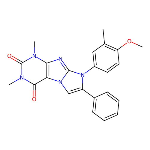 8-(4-methoxy-3-methylphenyl)-1,3-dimethyl-7-phenyl-1H-imidazo[2,1-f]purine-2,4(3H,8H)-dione structure