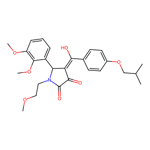 (4E)-5-(2,3-dimethoxyphenyl)-4-[hydroxy-[4-(2-methylpropoxy)phenyl]methylidene]-1-(2-methoxyethyl)pyrrolidine-2,3-dione structure