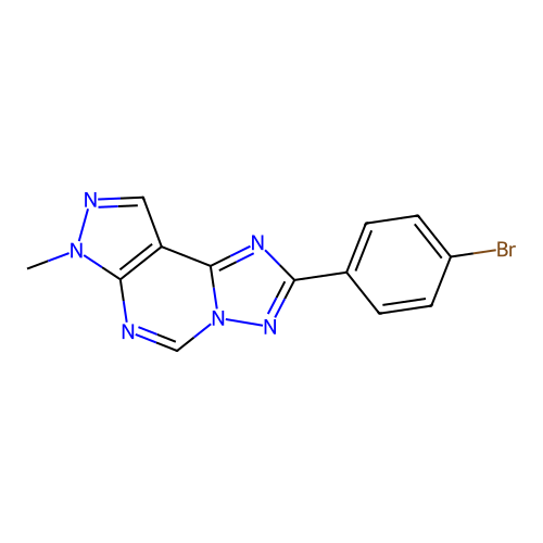 2-(4-bromophenyl)-7-methyl-7H-pyrazolo[4,3-e][1,2,4]triazolo[1,5-c]pyrimidine structure