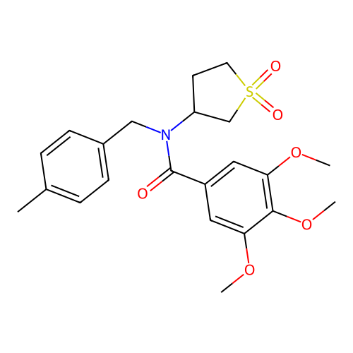 N-(1,1-dioxidotetrahydrothiophen-3-yl)-3,4,5-trimethoxy-N-(4-methylbenzyl)benzamide structure