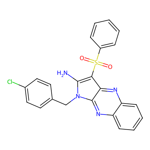 1-(4-chlorobenzyl)-3-(phenylsulfonyl)-1H-pyrrolo[2,3-b]quinoxalin-2-amine structure