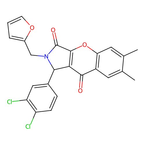 1-(3,4-dichlorophenyl)-2-(furan-2-ylmethyl)-6,7-dimethyl-1,2-dihydrochromeno[2,3-c]pyrrole-3,9-dione structure