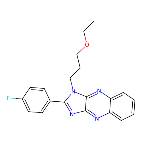 1-(3-ethoxypropyl)-2-(4-fluorophenyl)-1H-imidazo[4,5-b]quinoxaline structure