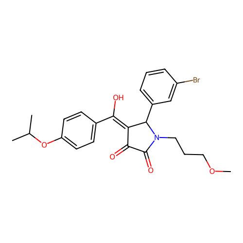 5-(3-bromophenyl)-3-hydroxy-1-(3-methoxypropyl)-4-[4-(propan-2-yloxy)benzoyl]-2,5-dihydro-1H-pyrrol-2-one structure
