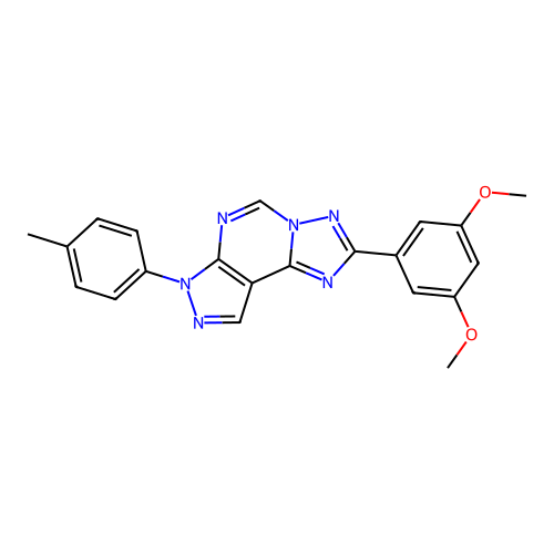 2-(3,5-dimethoxyphenyl)-7-(4-methylphenyl)-7H-pyrazolo[4,3-e][1,2,4]triazolo[1,5-c]pyrimidine structure