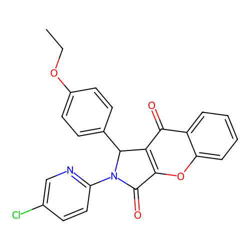 2-(5-chloropyridin-2-yl)-1-(4-ethoxyphenyl)-1,2-dihydrochromeno[2,3-c]pyrrole-3,9-dione structure