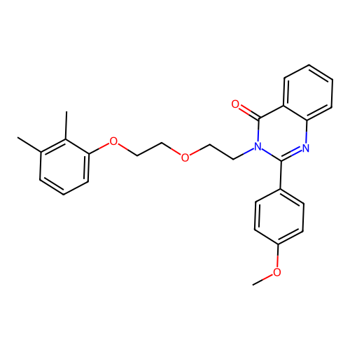 3-[2-[2-(2,3-dimethylphenoxy)ethoxy]ethyl]-2-(4-methoxyphenyl)quinazolin-4-one structure