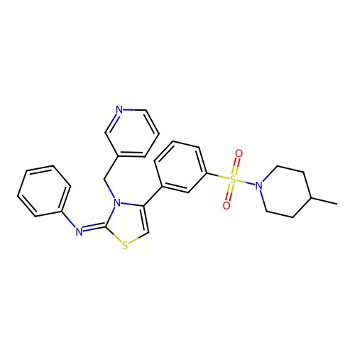 N-[(2Z)-4-{3-[(4-methylpiperidin-1-yl)sulfonyl]phenyl}-3-(pyridin-3-ylmethyl)-1,3-thiazol-2(3H)-ylidene]aniline structure