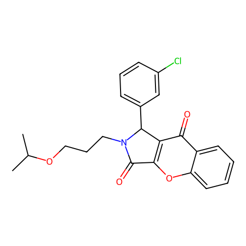 1-(3-chlorophenyl)-2-(3-isopropoxypropyl)-1,2-dihydrochromeno[2,3-c]pyrrole-3,9-dione structure