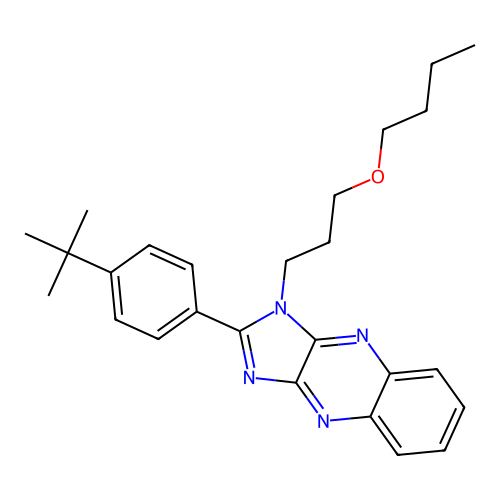 1-(3-butoxypropyl)-2-(4-tert-butylphenyl)-1H-imidazo[4,5-b]quinoxaline structure