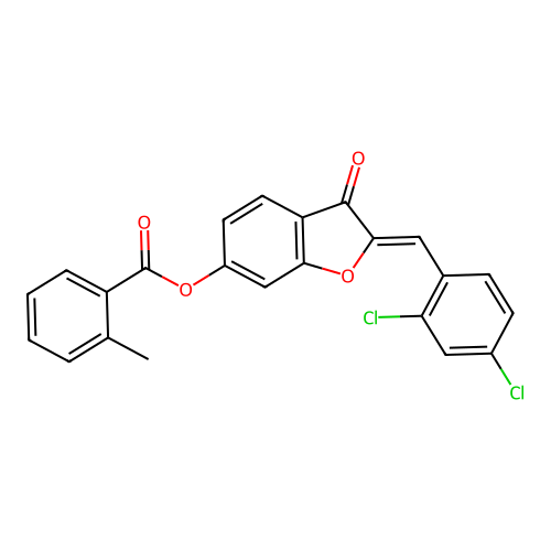 2-[(2,4-Dichlorophenyl)methylene]-3-oxobenzo[3,4-b]furan-6-yl 2-methylbenzoate structure