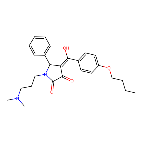 4-(4-butoxybenzoyl)-1-(3-(dimethylamino)propyl)-3-hydroxy-5-phenyl-1H-pyrrol-2(5H)-one structure