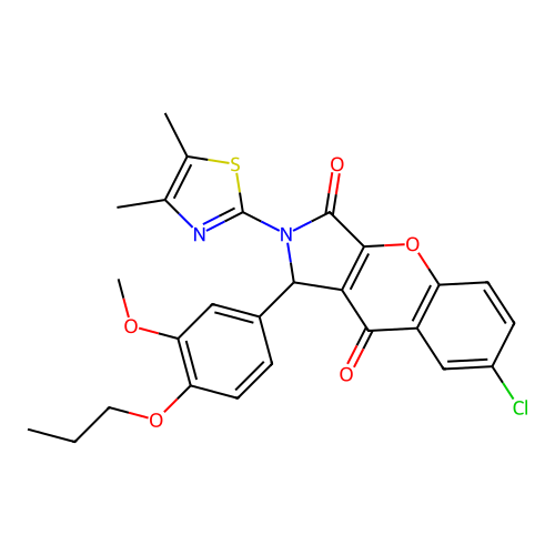 7-chloro-2-(4,5-dimethyl-1,3-thiazol-2-yl)-1-(3-methoxy-4-propoxyphenyl)-1,2-dihydrochromeno[2,3-c]pyrrole-3,9-dione structure