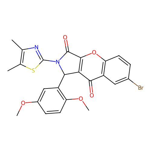 7-bromo-1-(2,5-dimethoxyphenyl)-2-(4,5-dimethyl-1,3-thiazol-2-yl)-1,2-dihydrochromeno[2,3-c]pyrrole-3,9-dione structure