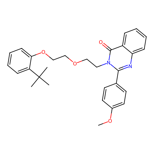 2-(4-methoxyphenyl)-3-[2-[2-(2-tert-butylphenoxy)ethoxy]ethyl]quinazolin-4-one structure