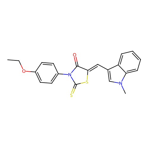 (Z)-3-(4-ethoxyphenyl)-5-((1-methyl-1H-indol-3-yl)methylene)-2-thioxothiazolidin-4-one structure