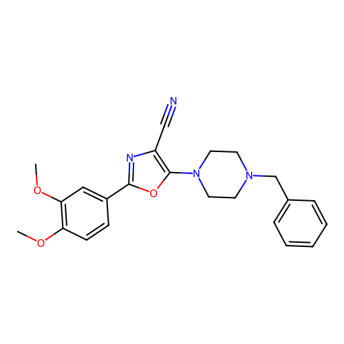 5-(4-Benzylpiperazin-1-yl)-2-(3,4-dimethoxyphenyl)-1,3-oxazole-4-carbonitrile structure