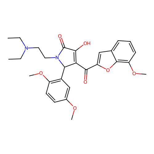 1-[2-(diethylamino)ethyl]-5-(2,5-dimethoxyphenyl)-3-hydroxy-4-[(7-methoxybenzo [d]furan-2-yl)carbonyl]-3-pyrrolin-2-one structure